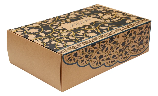 Die-cut kraft paper box with glitter, item OCC 104