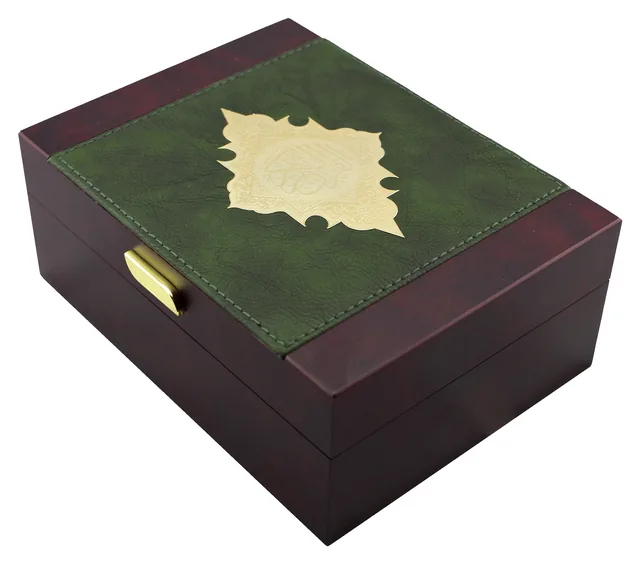 PU and MDF Qur'an box with metal, item QUR 109