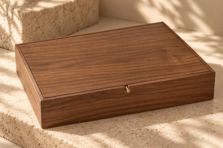 VVIP Walnut Box, plain walnut lid, item WAL 101