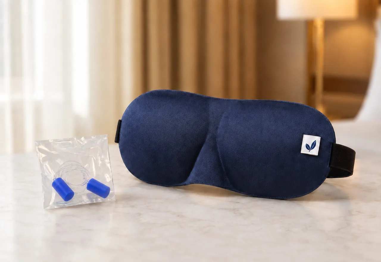 Eye mask and ear plugs, item HRT-222