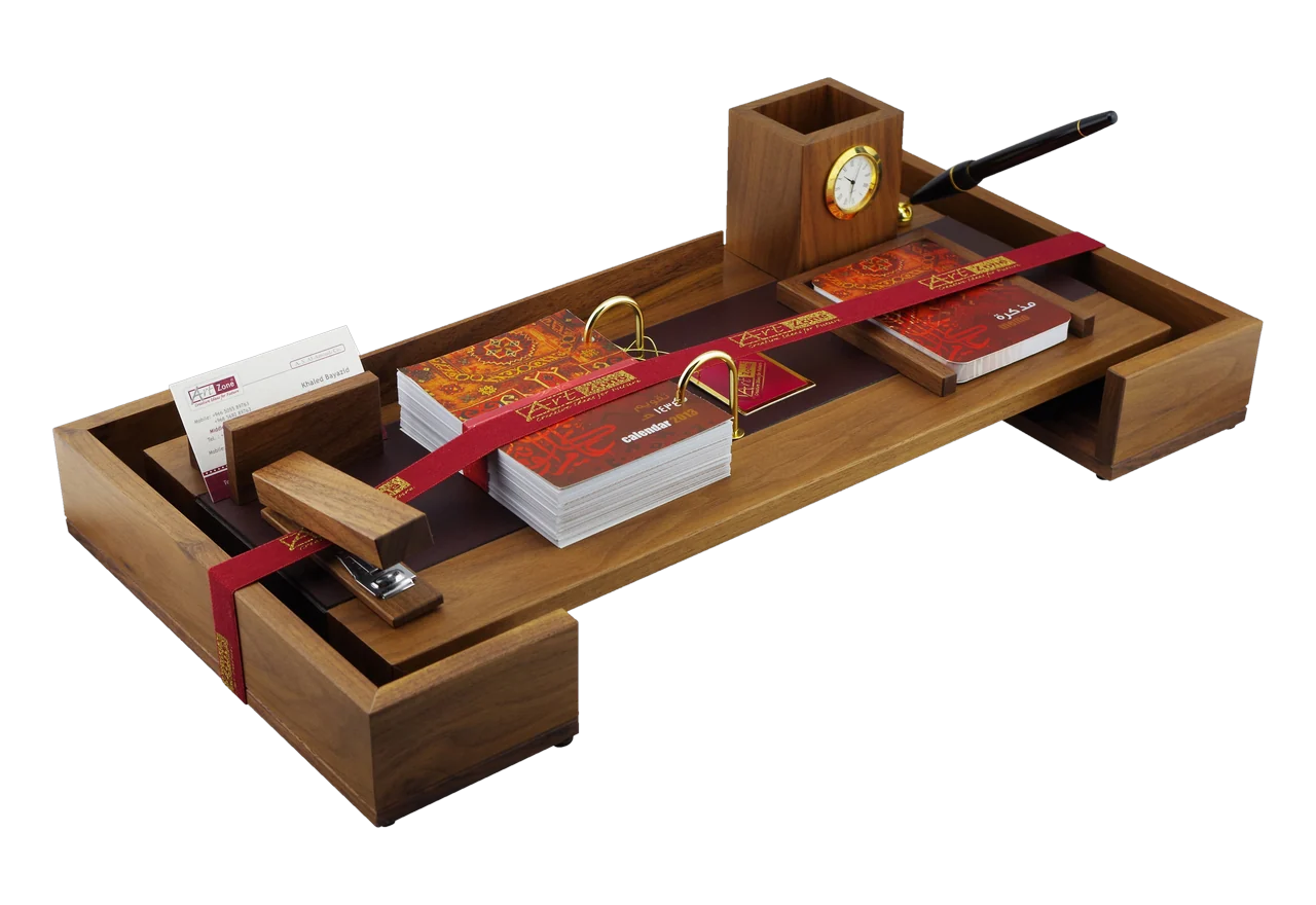Layered walnut calendar set, royal desk calendar, item 7820WBN
