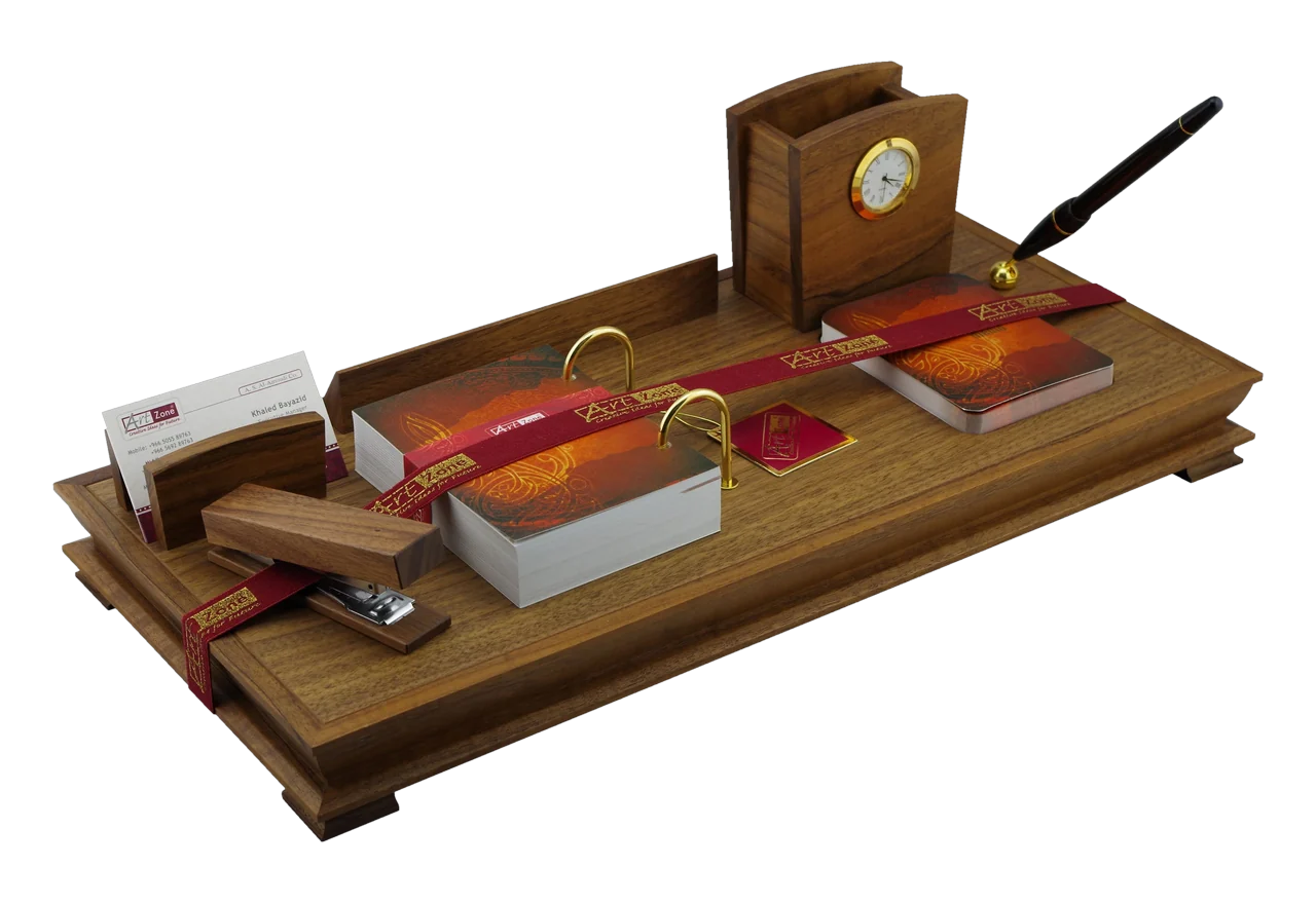 Walnut calendar set with molded edges, royal desk calendar, item 7824WBN