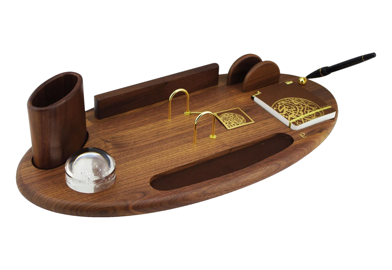 Oval walnut calendar set, royal desk calendar, item 7920WBN
